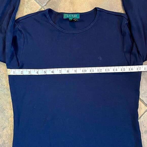 Lauren Ralph Lauren Blue Crew Neck Sweater PL - Picture 6 of 11